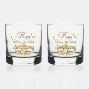 Vaso De Whiskey 50.º regalo de aniversario de los Bodas de oro