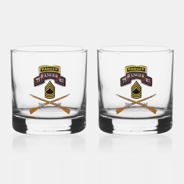 Vaso De Whiskey 75.º sargento maestro del Regimiento de Rángulos (Anverso)