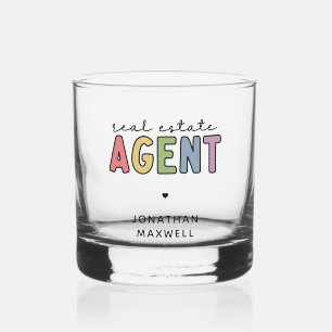 Vaso De Whiskey Agente inmobiliario de nombre personalizado Rega