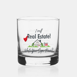 Vaso De Whiskey Agente inmobiliario, superhéroe de realtor persona