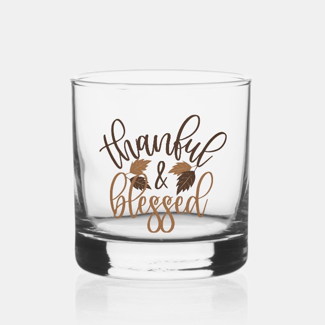 Vaso De Whiskey Agradecidos y bendecidos (Anverso)