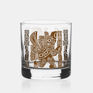Vaso De Whiskey Águila azteca guerrera arte tribal antiguo