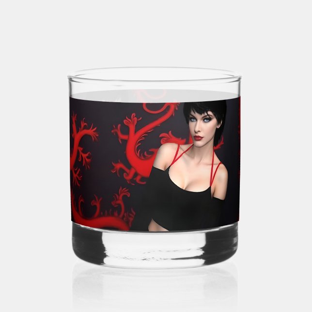 Vaso De Whiskey Almas Quemadas de vidrio (Anverso)