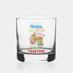 Vaso De Whiskey Amigos que leen juntos permanecen juntos