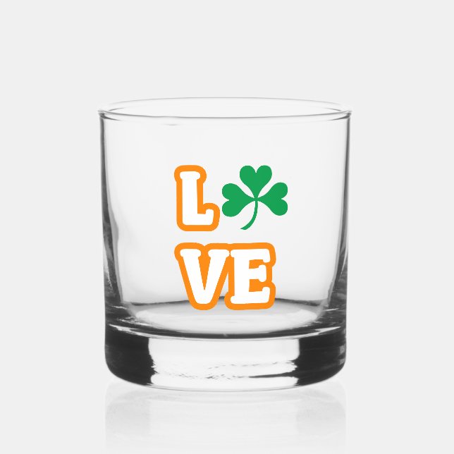 Vaso De Whiskey "AMOR" (SAINT PATRICK'S EDITION) Vidrio Rocío (Anverso)