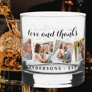 Vaso De Whiskey Amor y agradecimiento Personalizado Collage de fot