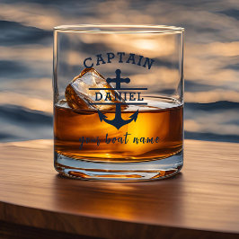 Vaso De Whiskey Ancla Náutica de Barco de Capitán Personalizada