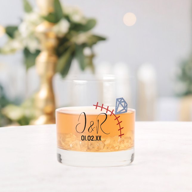 Vaso De Whiskey Anillo De Boda Joya Béisbol Aniversario Compromiso (Insitu (Boda))