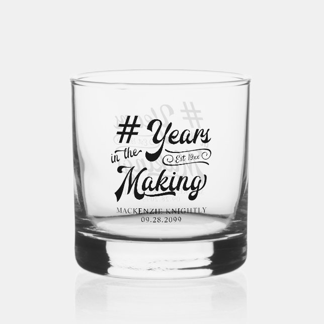 Vaso De Whiskey AÑOS DE NACIMIENTO EN EL HECHO DE HACER Personaliz (Anverso)