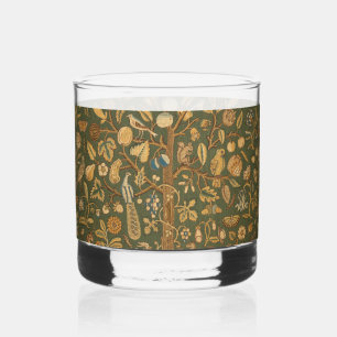Vaso De Whiskey Antiguo tapiz inglés de aguja Árbol de la Vida y U
