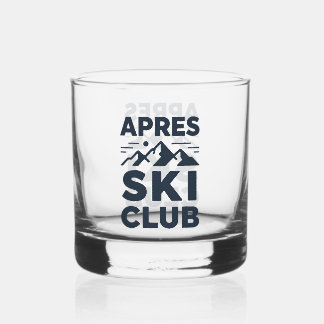 Vaso De Whiskey Apres Ski Club Logo de Montaña - Hombres de Invier
