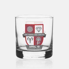 Vaso De Whiskey Aries Birthday Crest™ for April 1-19