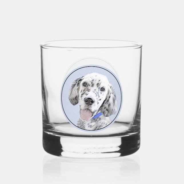 Vaso De Whiskey Arreglo de inglés azul Belton Pintura de perro (Anverso)