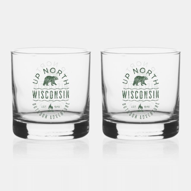 Vaso De Whiskey Arriba del norte de Wisconsin (Anverso)