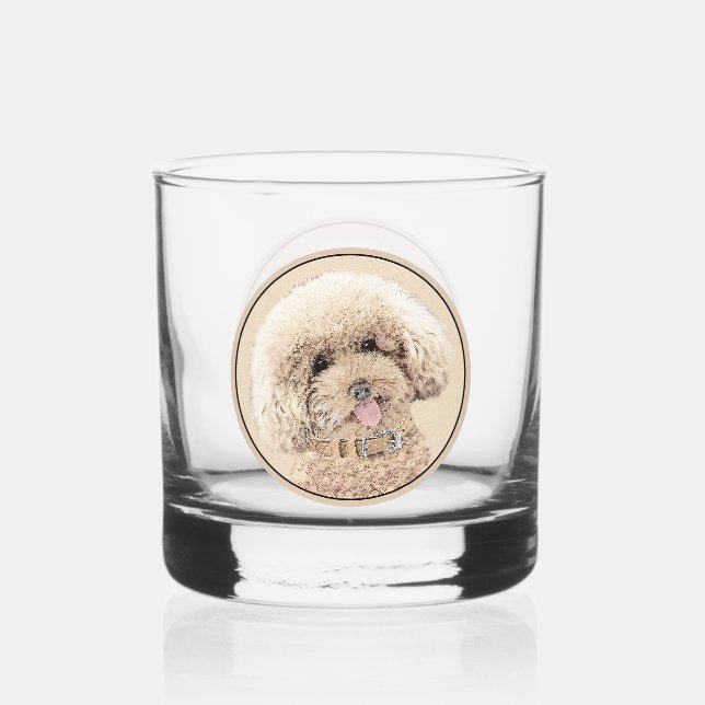 Vaso De Whiskey Arroz de juguete en miniatura de perro crema marró (Anverso)