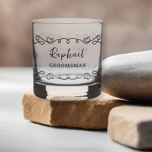 Vaso De Whiskey Arte de línea de garabato caprichoso de cualquier