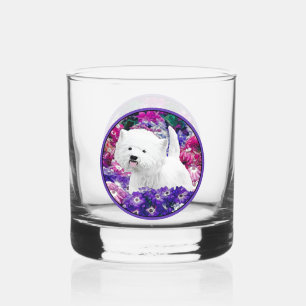 Vaso De Whiskey Arte de perros pintando el territorio blanco de We