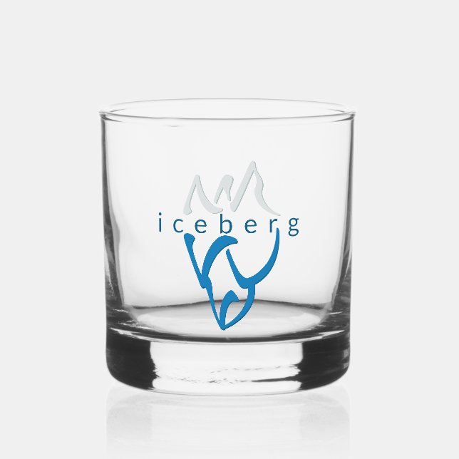 Vaso De Whiskey Arte Inspirador Blue Iceberg personalizado (Anverso)