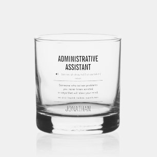 Vaso De Whiskey Asistente Administrativo Personalizado Divertido