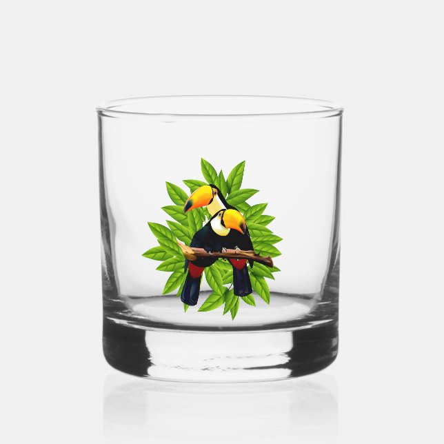 Vaso De Whiskey Aves exóticas (Anverso)