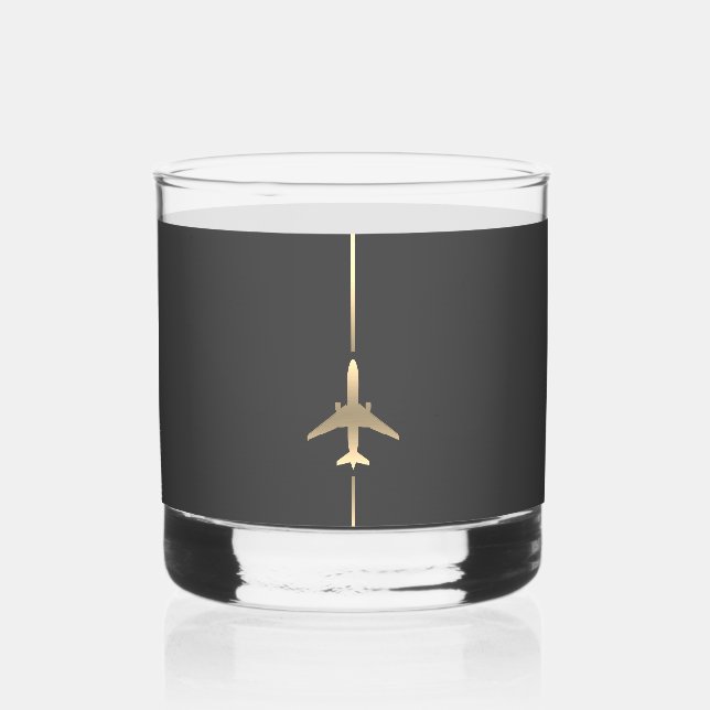 Vaso De Whiskey Aviación minimalista (Anverso)
