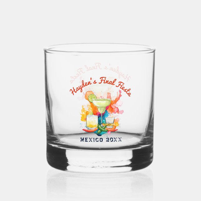 Vaso De Whiskey Bachelorette Weekend Final Fiesta Personalizada (Reverso )