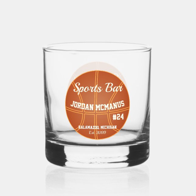Vaso De Whiskey Baloncesto Deportes Bar Rocks (Anverso)