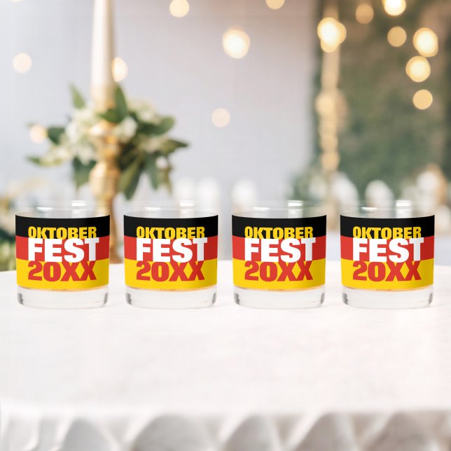 Vaso De Whiskey Bandera alemana del Oktoberfest Octoberfest (Insitu (Boda))