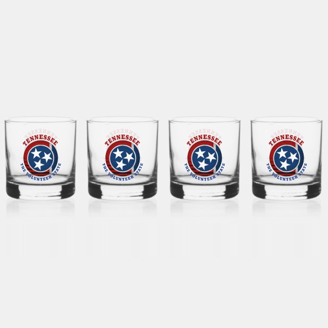 VASO DE WHISKEY BANDERA DE ESTADO VOLUNTARIO DE TENNESSEE (Anverso)