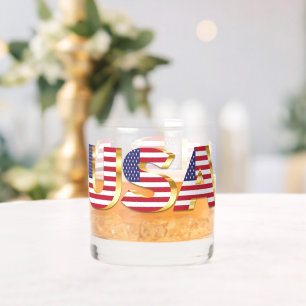 Vaso De Whiskey Bandera de Estados Unidos