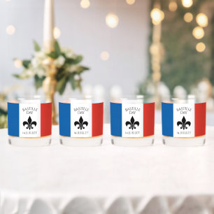 Vaso De Whiskey Bandera de Francia del Día de la Bastilla Fleur-de