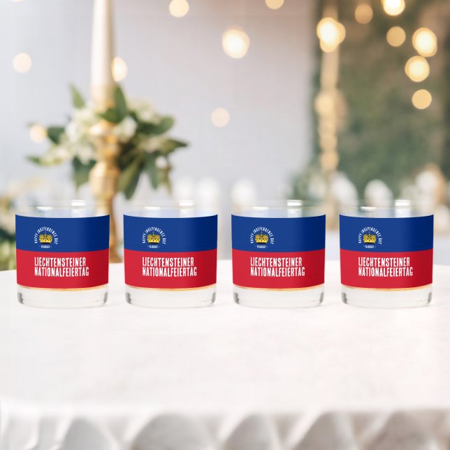 Vaso De Whiskey Bandera del Día Nacional de Liechtenstein (Insitu (Boda))