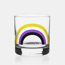 Vaso De Whiskey Bandera del orgullo no binario