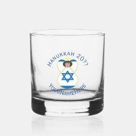 Vaso De Whiskey Bandera israelí Hanukkah Angel personalizado