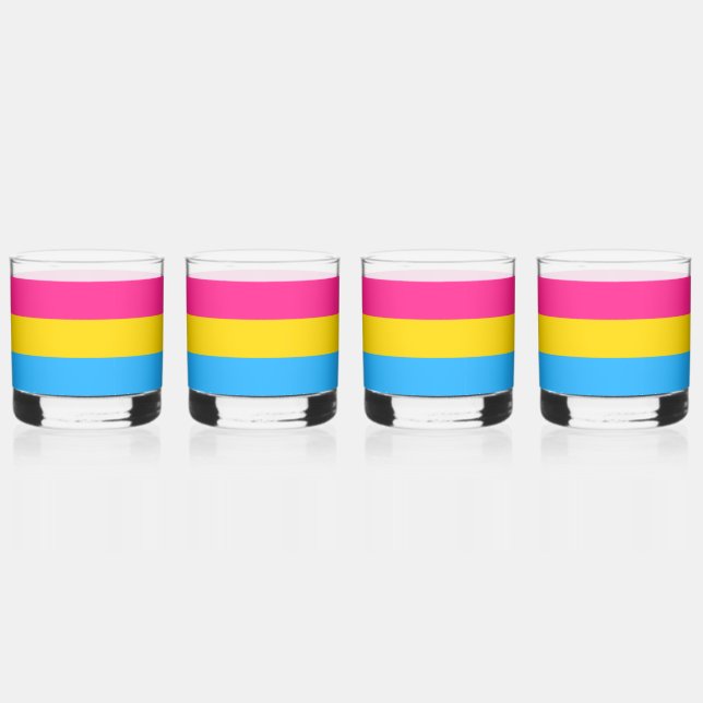 Vaso De Whiskey Bandera Pansexual (Anverso)
