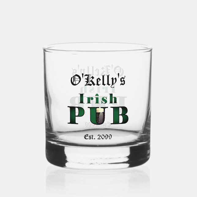 Vaso De Whiskey Bar pub irlandés Whiskey Rock Glinkware (Anverso)