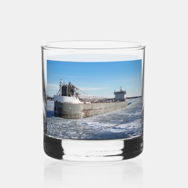 Vaso De Whiskey Barco de los Grandes Lagos de Manitoulin (Anverso)