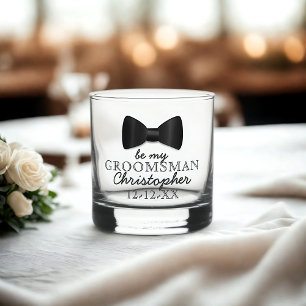Vaso De Whiskey Be My Groomsman Nombre Boda Whiskey Glass
