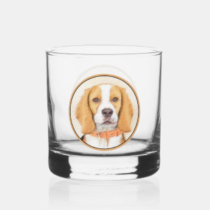 Vaso De Whiskey Beagle Hound Dog Pintura original de animales