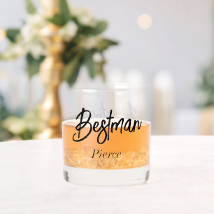 Vaso De Whiskey Bestman Black White Boda