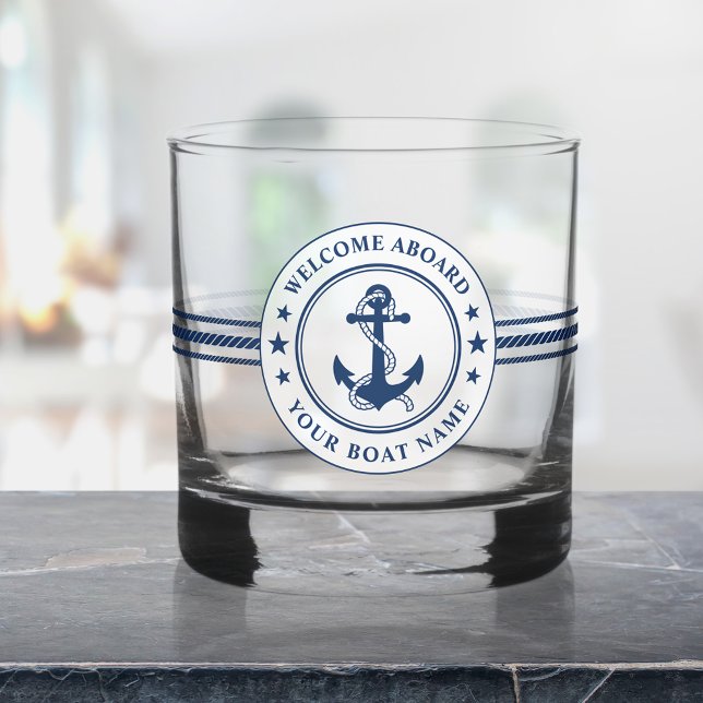 Vaso De Whiskey Bienvenido a bordo Nombre de barco Estrellas de an (Subido por el creador)