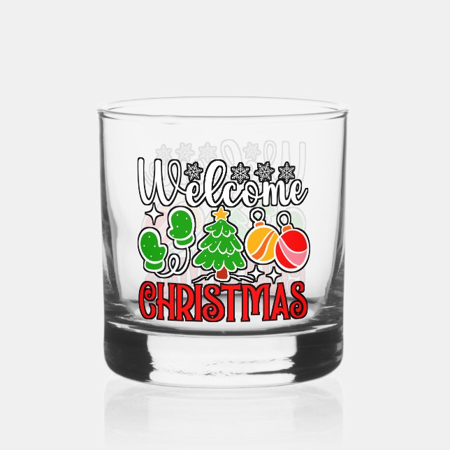 Vaso De Whiskey Bienvenido Navidad-23758  (Anverso)