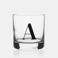 Black Monogram First Whiskey Glass