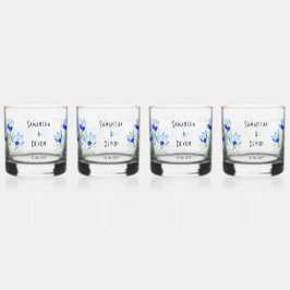 Vaso De Whiskey Blue Crocuses Whiskey Glasses