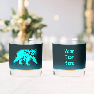 Vaso De Whiskey Blue Kodiak Bear