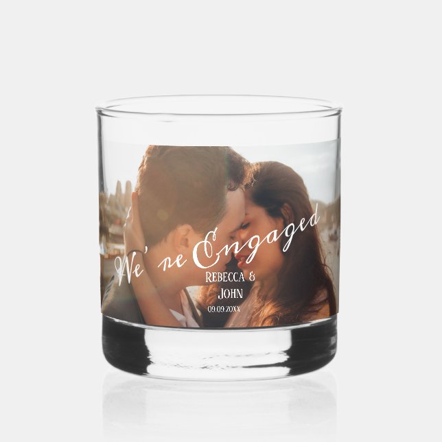 Vaso De Whiskey Boda de compromiso de fotografía moderna (Anverso)