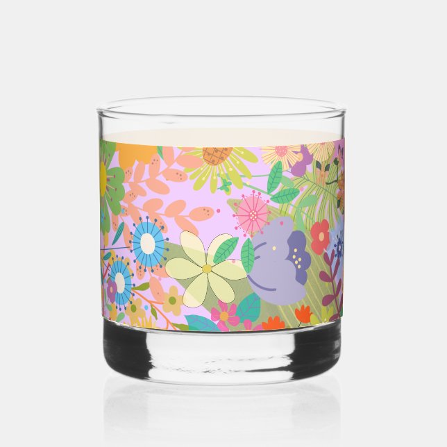 Vaso De Whiskey Boda de flores (Anverso)
