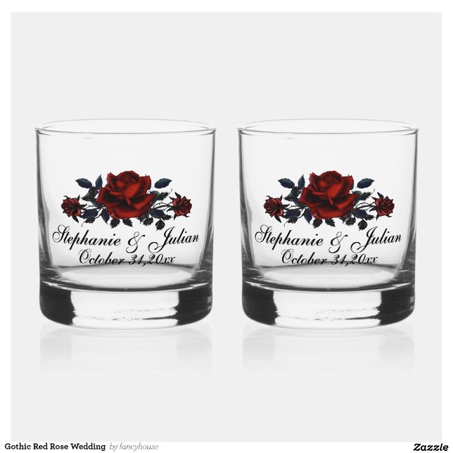 Vaso De Whiskey Boda de la Rosa Roja Gótica (Subido por el creador)