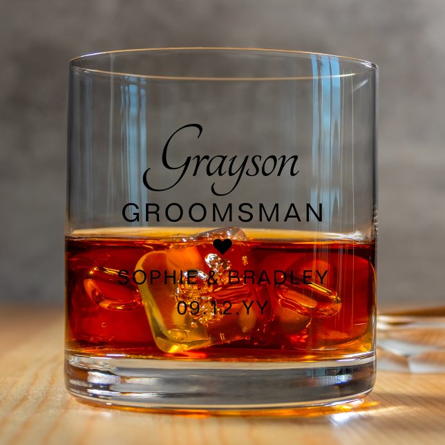 Vaso De Whiskey Boda de nombre personalizado Personalizado Groomsm (Subido por el creador)