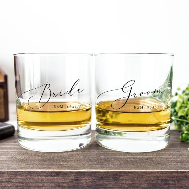 Vaso De Whiskey Boda de novia y Groom personalizado (Subido por el creador)